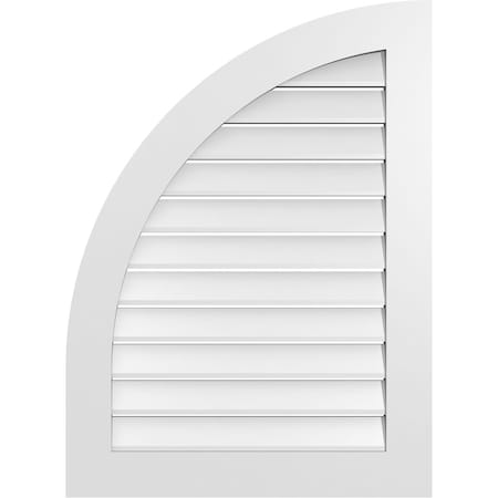 Ekena Millwork Quarter Round Top Left Surface Mount PVC Gable Vent w/ 3-1/2"W x 1"P Standard Frame, 28"W x 38"H GVPQL28X3801SF
